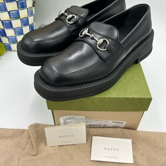 Men’s Gucci horse bit chunky leather loafers size 9, made in Italy - Picture 4 of 9